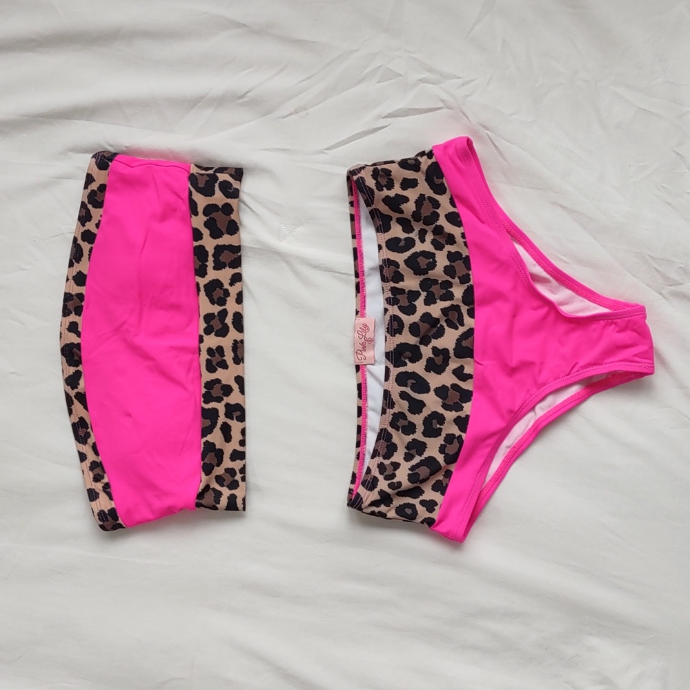 CHICSOUL PINK/ANIMAL PRINT BIKINI SIZE S
